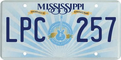 MS license plate LPC257