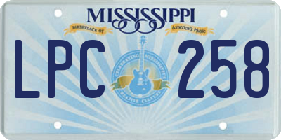 MS license plate LPC258