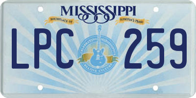 MS license plate LPC259