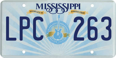 MS license plate LPC263