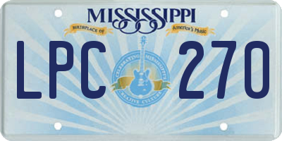 MS license plate LPC270
