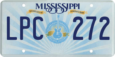 MS license plate LPC272