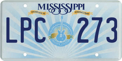 MS license plate LPC273