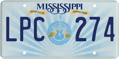 MS license plate LPC274