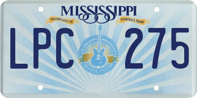MS license plate LPC275