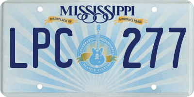 MS license plate LPC277