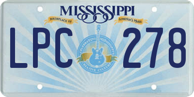 MS license plate LPC278