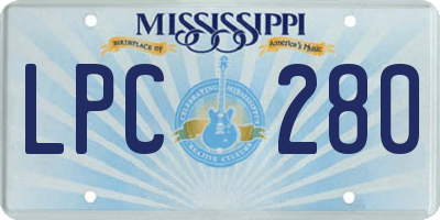 MS license plate LPC280