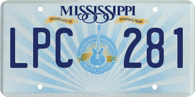 MS license plate LPC281