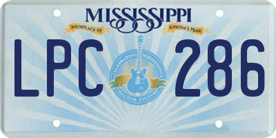 MS license plate LPC286