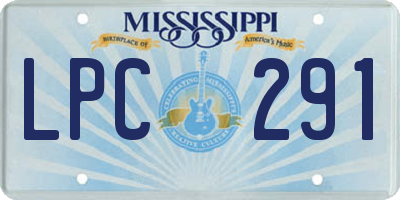 MS license plate LPC291