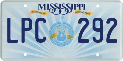 MS license plate LPC292