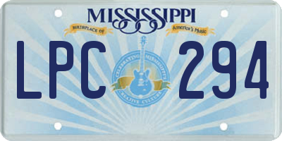 MS license plate LPC294