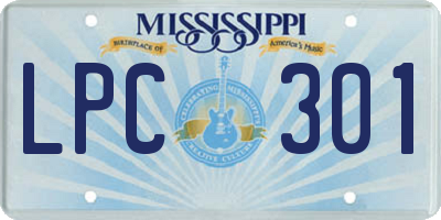 MS license plate LPC301