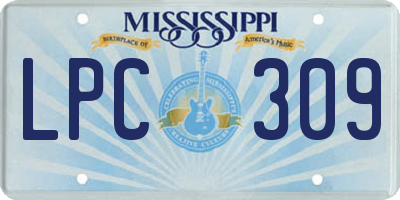 MS license plate LPC309