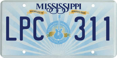 MS license plate LPC311