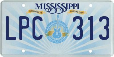 MS license plate LPC313