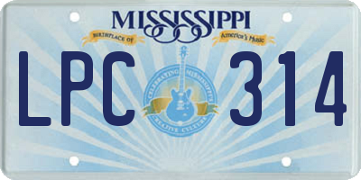 MS license plate LPC314
