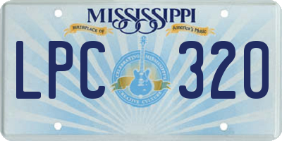 MS license plate LPC320