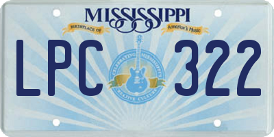 MS license plate LPC322