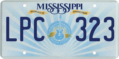 MS license plate LPC323