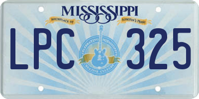 MS license plate LPC325