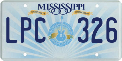MS license plate LPC326
