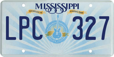 MS license plate LPC327