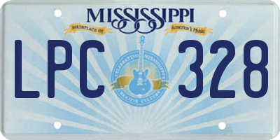 MS license plate LPC328