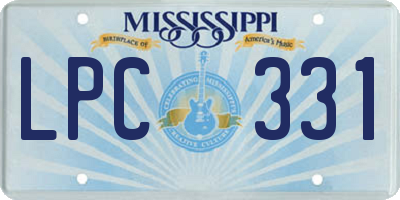 MS license plate LPC331