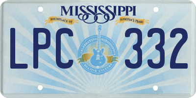 MS license plate LPC332