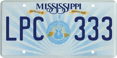 MS license plate LPC333