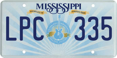MS license plate LPC335