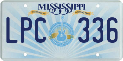 MS license plate LPC336