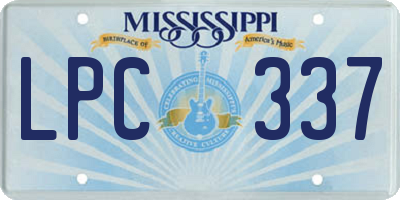 MS license plate LPC337