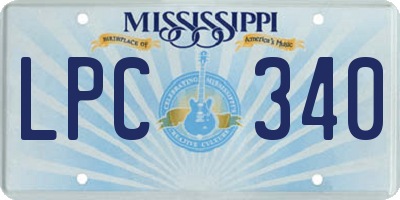 MS license plate LPC340