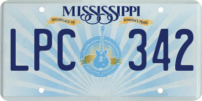 MS license plate LPC342