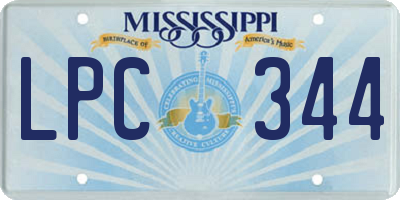 MS license plate LPC344