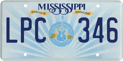 MS license plate LPC346