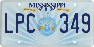 MS license plate LPC349