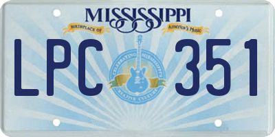 MS license plate LPC351