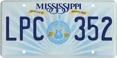 MS license plate LPC352