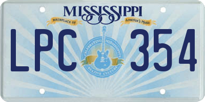 MS license plate LPC354