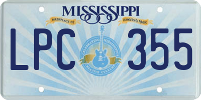 MS license plate LPC355