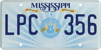 MS license plate LPC356