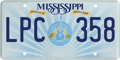 MS license plate LPC358