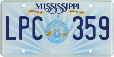 MS license plate LPC359