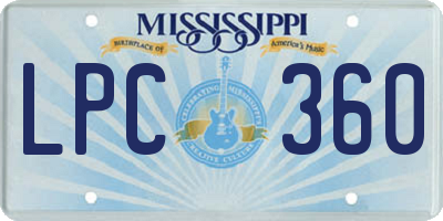 MS license plate LPC360