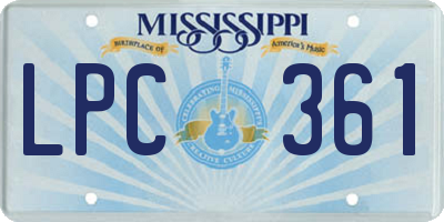 MS license plate LPC361