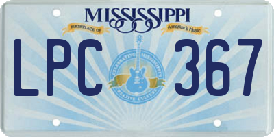 MS license plate LPC367